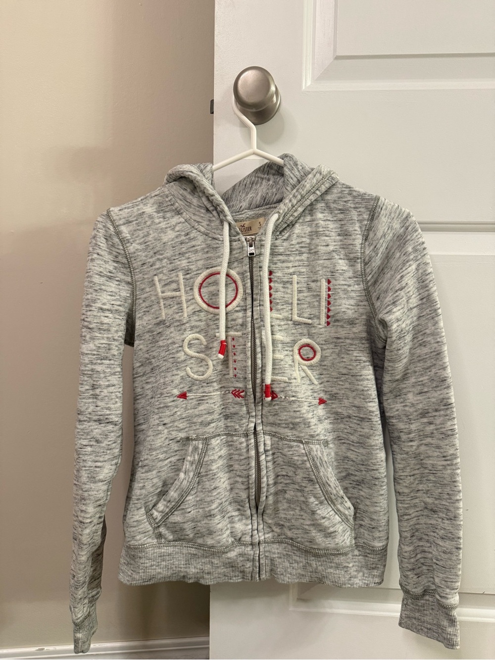Hollister Heather Gray Zip Hoodie
